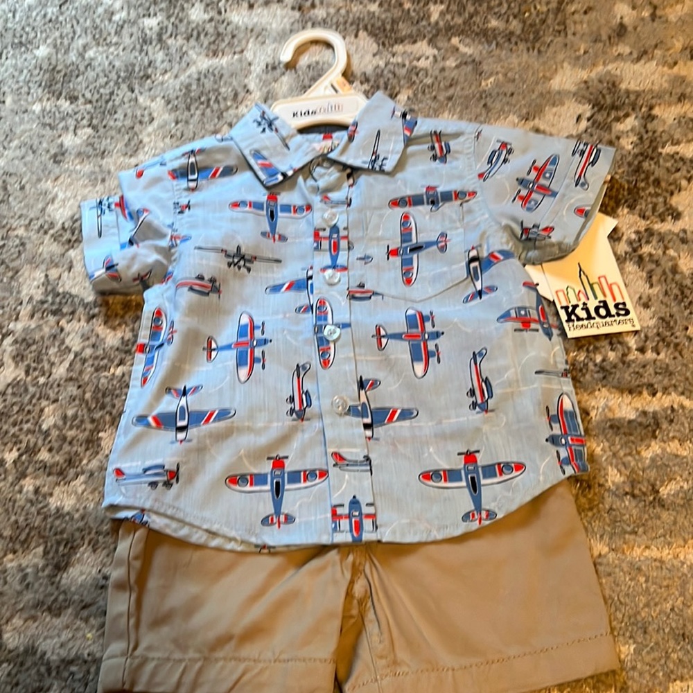 Toddler boy 12m boy Kids headquarters short set.NWT